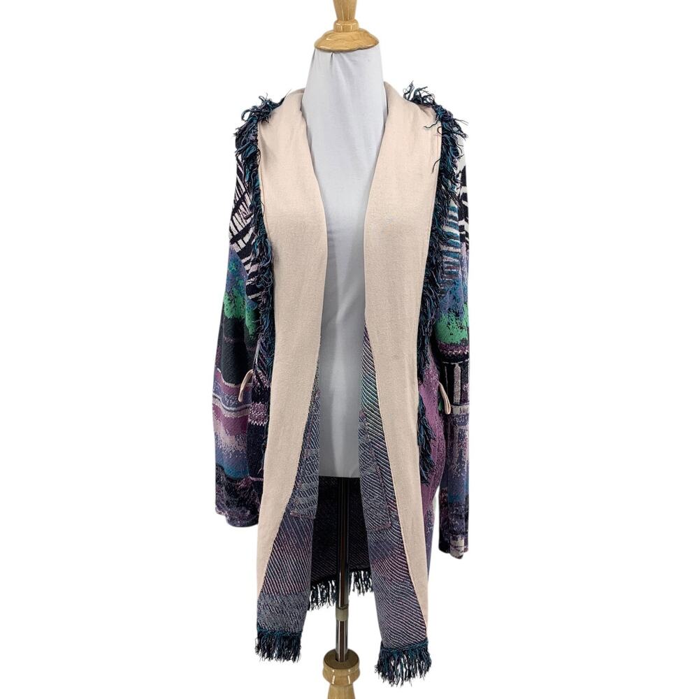 Aldo Martins Cardigan Womens XS Extra Small Moira Fringe Open Front Long Sweater